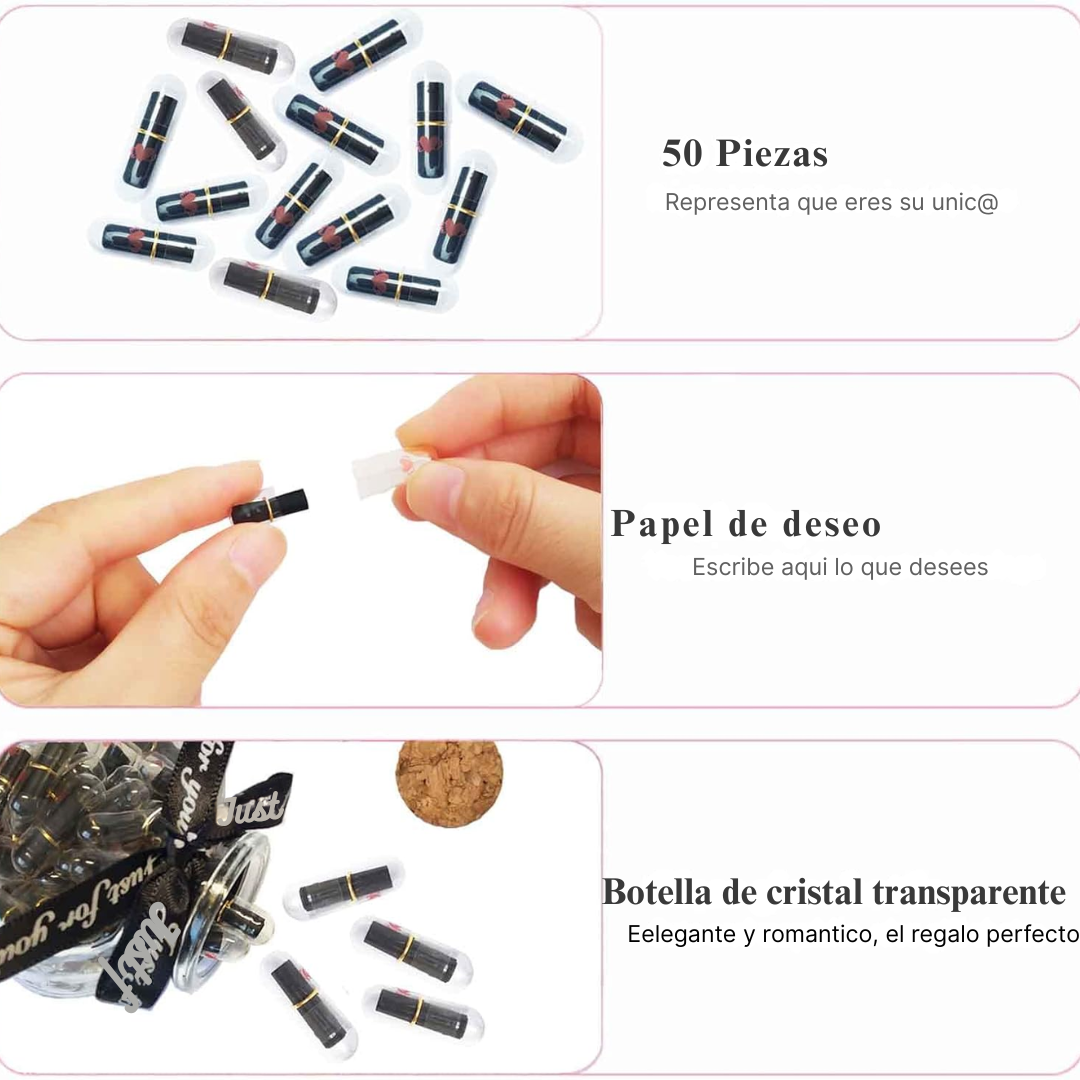 Botella con Pildoras de amor