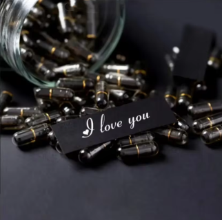 Botella con Pildoras de amor